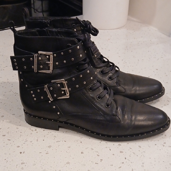 Ted Baker Shoes - Ted Baker Women Kelanaa Studded Leather Boots Black Size 9.5